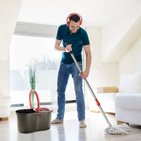 Spin Mop And Bucket Set with Wringer, 360° Rotating Mop Bucket System, Includes 3 Microfiber Mop Refill Heads And A 61-Inch Adjustable Stainless Steel Handle, Ideal for Bathroom Use, Efficient Floor Cleaning, Home Cleaning